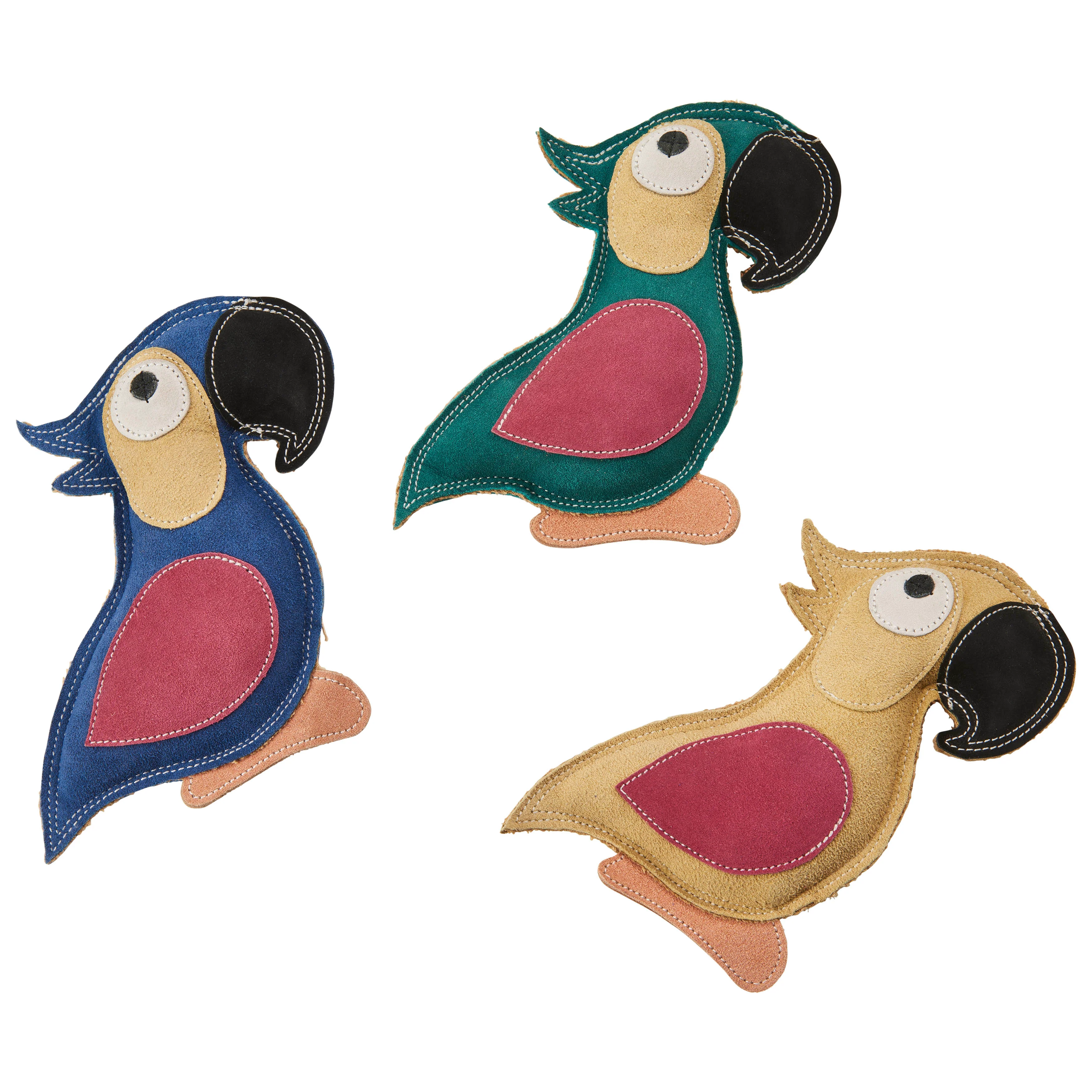 Spot Dura-fuse Leather Parrot Dog Toy Assorted Color 8 in 1ea