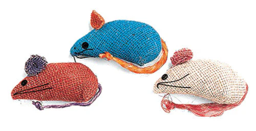 Spot Burlap Mice Catnip Toy Assorted 3 in 3 Pack - Image 2