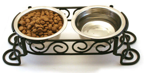 Spot Mediterranean Double Diner Dog Bowl Silver 1 Pint - Image 2
