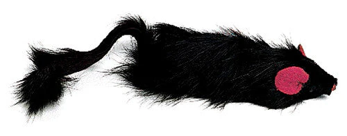 Spot Shaggy Plush Ferret Rattle & Catnip Cat Toy Black 11in LG - Image 2