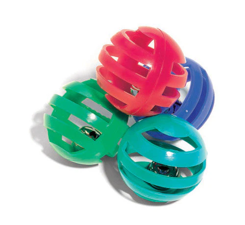 Spot Slotted Ball Cat Toy Multi-Color 4 Pack - Image 2