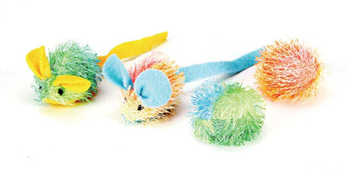 Spot Stringy Mice & Ball Cat Toy with Catnip Assorted 2 in 4 Pack - Image 2