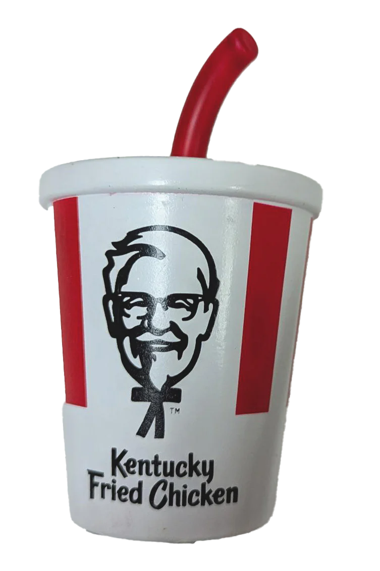 Spot Kentucky Fried Chicken Vinyl Dog Toy Soda w/Straw 6 in
