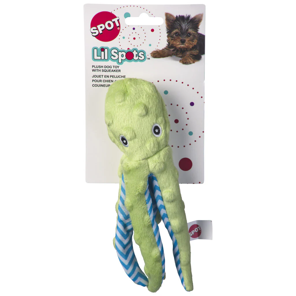 Spot Lil Spots Octopus Dog Toy Assorted Color 8 in, 1 pk