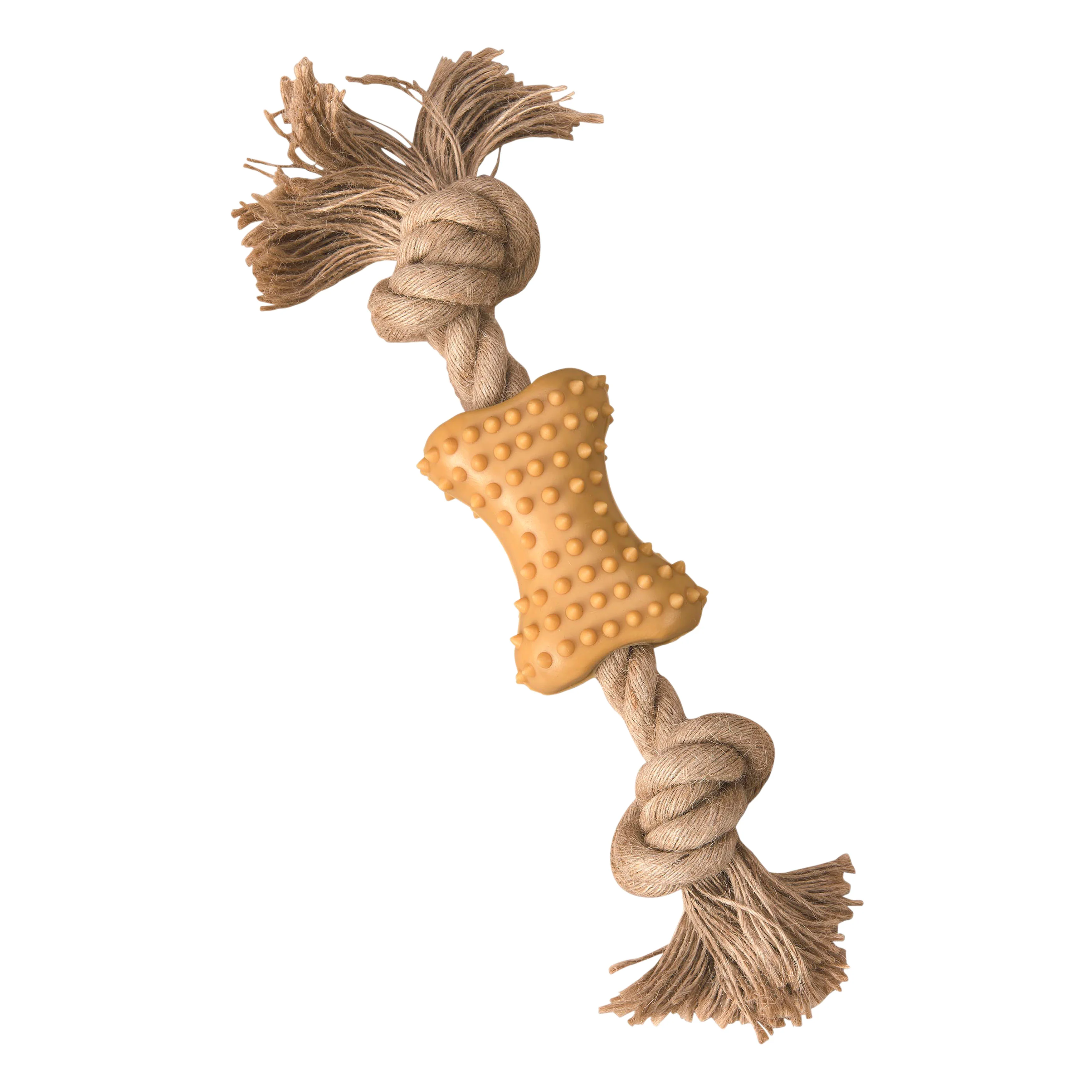 Spot Love The Earth Natural Rubber Dog Toy Bone w/Rope 7 in
