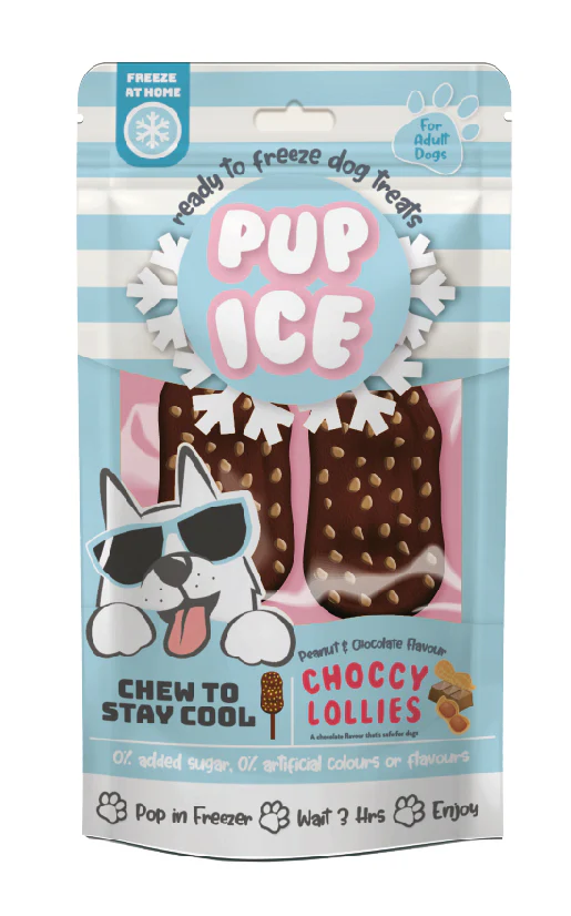 Spot Pup Ice Dog Chew Treat Choccy Lollie Peanut & Chocolate 2 pk