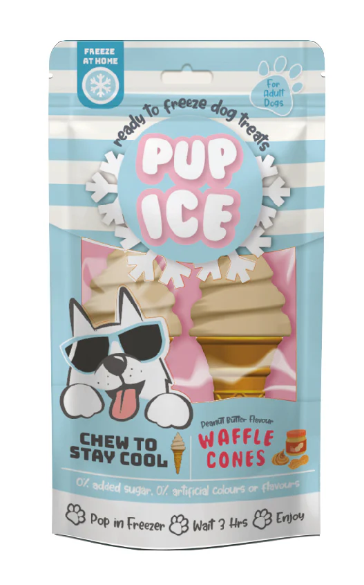 Spot Pup Ice Dog Chew Treat Waffle Cone Peanut Butter 2 pk