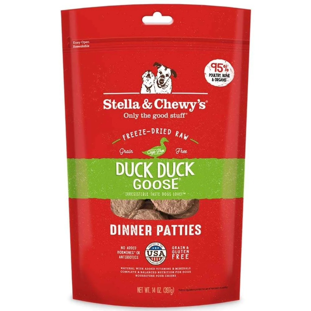 Stella & Chewy's Freeze Dried Duck Duck Goose Dinner Dog 14z {L+1x} 860270