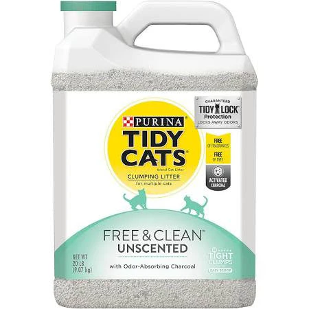 Tidy Cats Free & Clean Unscented Scoop Litter 2/20lb {L-1}702115