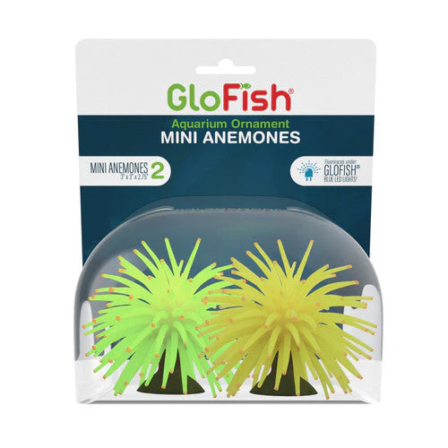 GloFish Aquarium Anemone Ornament Yellow/Green Mini - Image 2