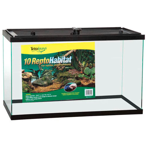 TetraFauna ReptoHabitat Reptile Tank Black, Clear 20 in x 10 in 10 gal SD-3 - Image 2
