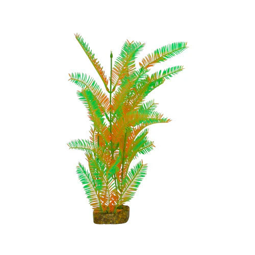 GloFish Fluorescent Plastic Aquarium Plant Green/Orange LG - Image 2
