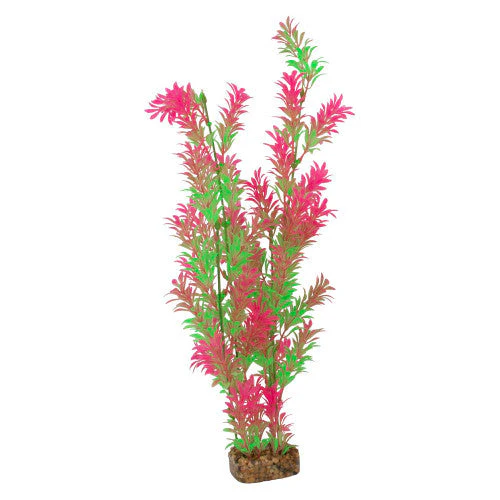 GloFish Fluorescent Plastic Aquarium Plant Green/Pink XL - Image 2