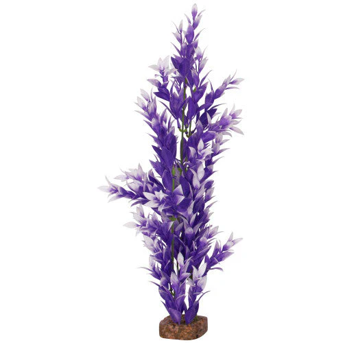 GloFish Fluorescent Plastic Aquarium Plant Purple/White LG - Image 2