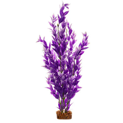 GloFish Fluorescent Plastic Aquarium Plant Purple/White XL - Image 2