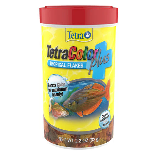 Tetra TetraColor Plus Tropical Flakes Fish Food 2.2 oz - Image 2