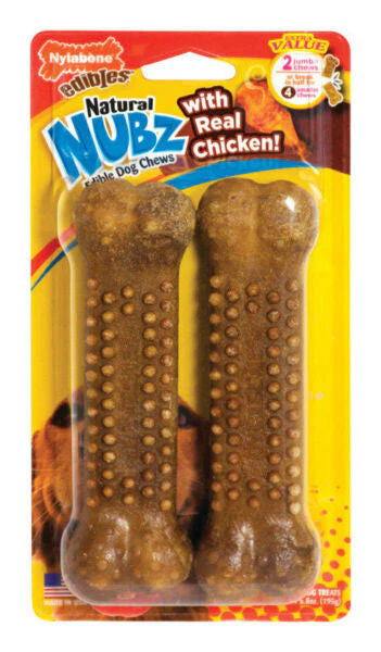 Nylabone Edible Natural Nubz Chicken Jumbo 2ct {L-b}181598 (DD) - Image 2