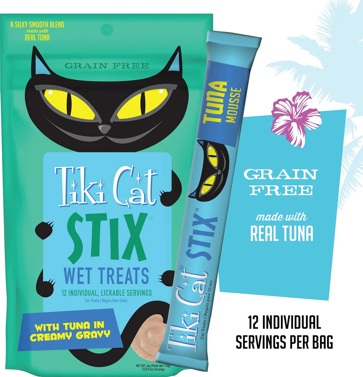 Tiki Pets Cat Stix Tuna 12/ 6oz {L+}
