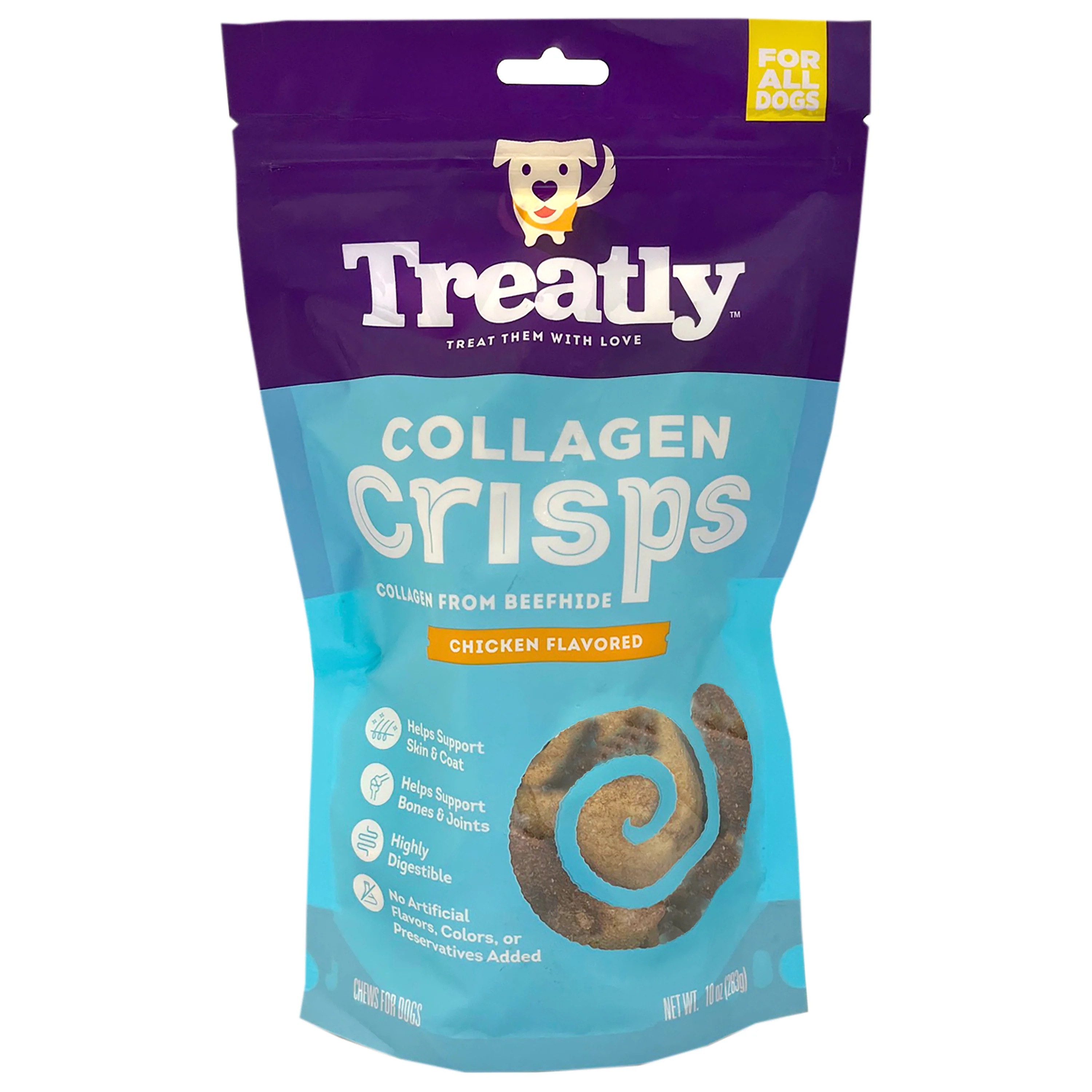 Treatly Collagen Crisps Dog Treats Chicken 10 oz