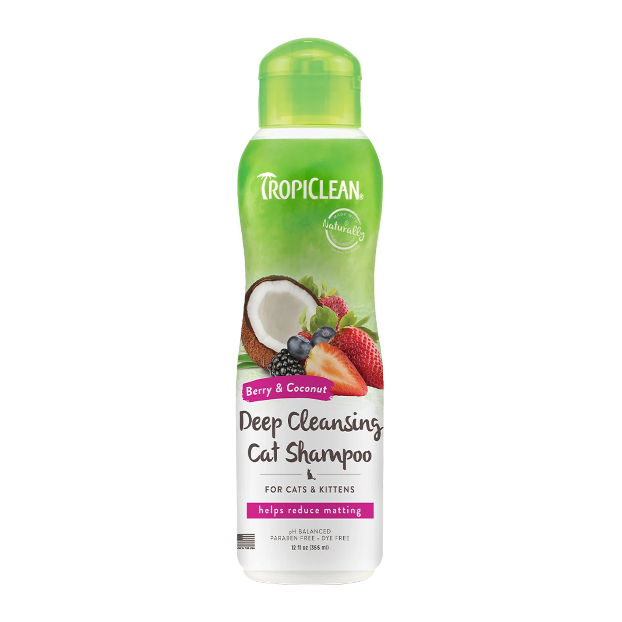 TropiClean Berry & Coconut Deep Cleansing Shampoo for Cats & Kittens 12 oz