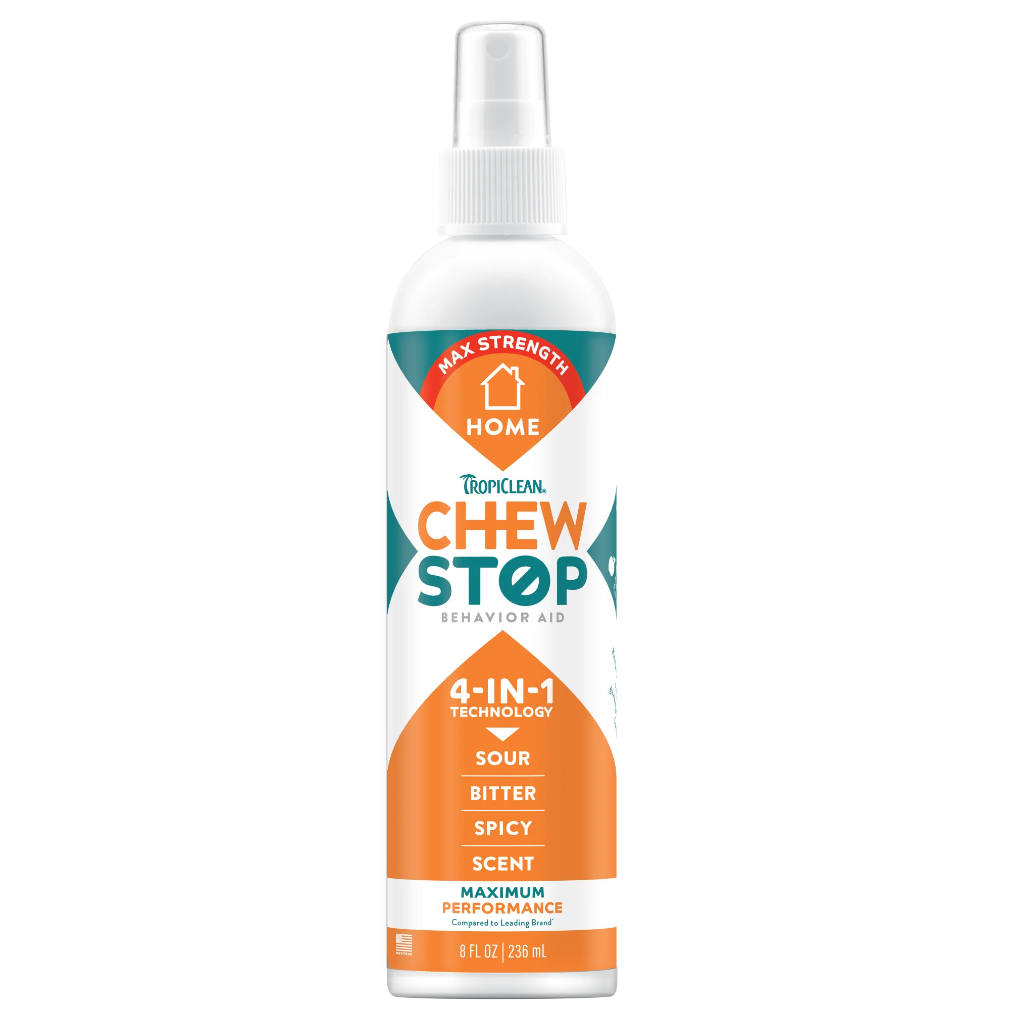 TropiClean Chew Stop Behavior Aid Max Strength Home Spray 8 oz