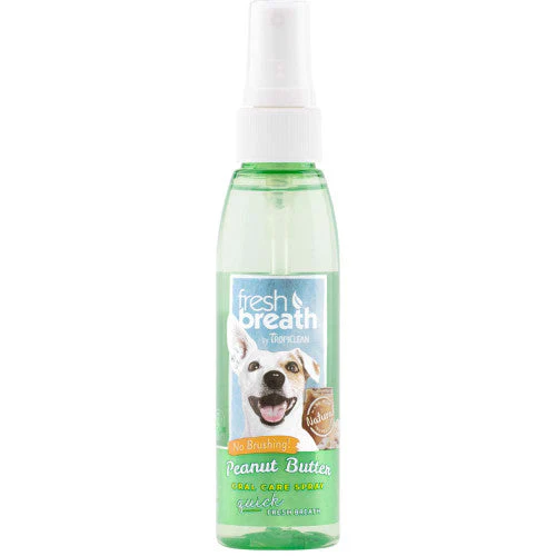 TropiClean Fresh Breath Peanut Butter Oral Care Spray for Dogs 4 oz - Image 2