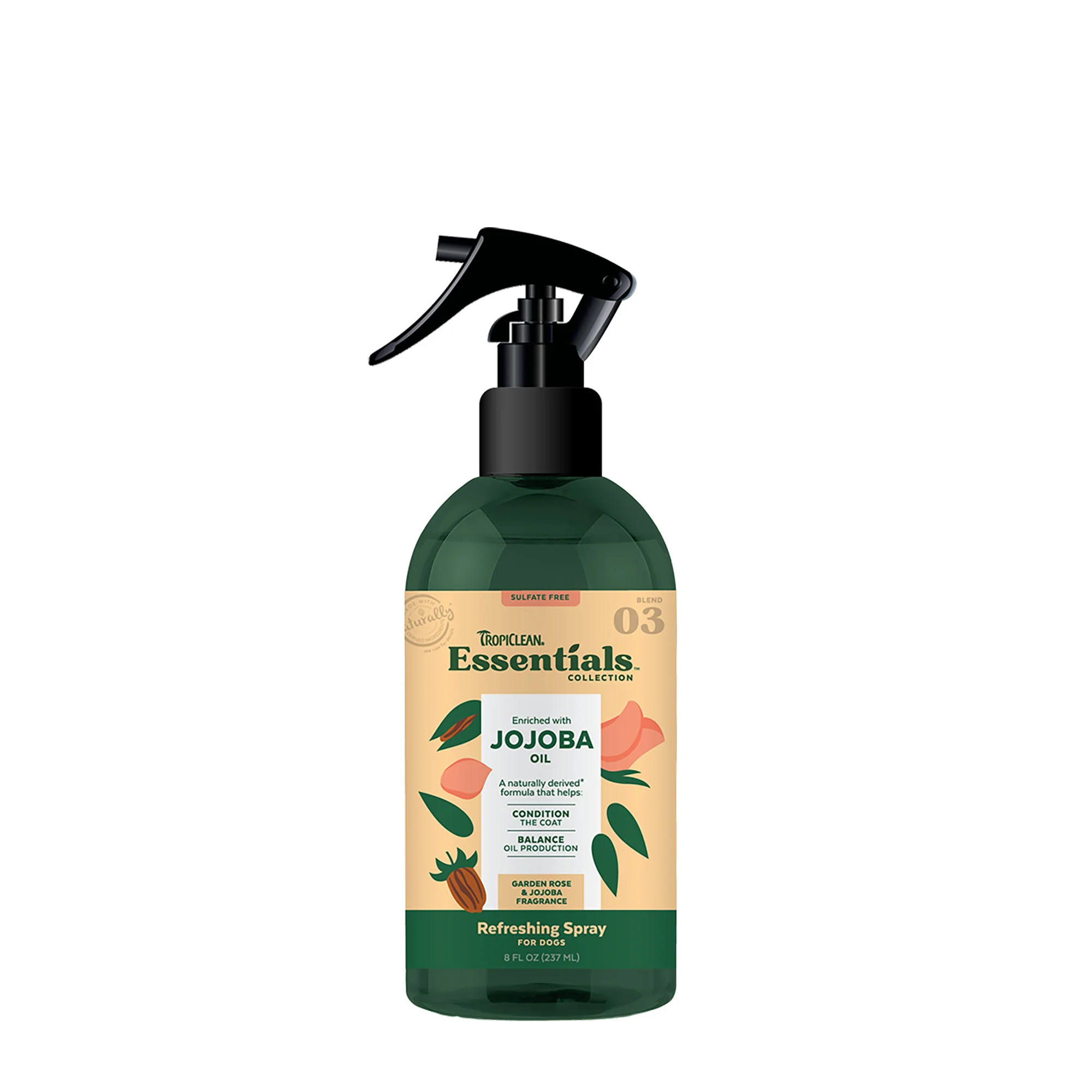 TropiClean Essentials Jojoba Oil Deodorizing Spray 8 oz