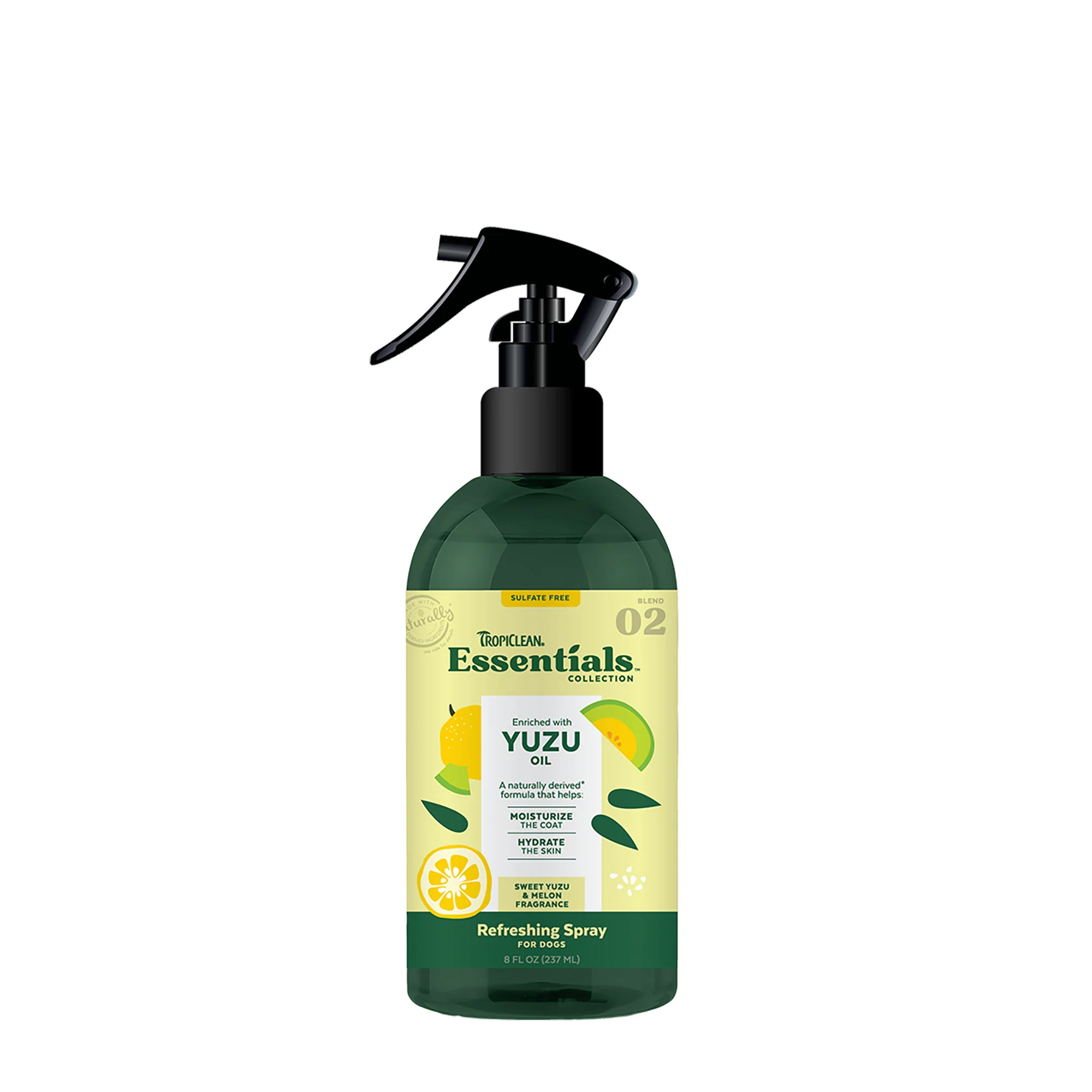 TropiClean Essentials Yuzu Fruit Deodorizing Spray 8 oz