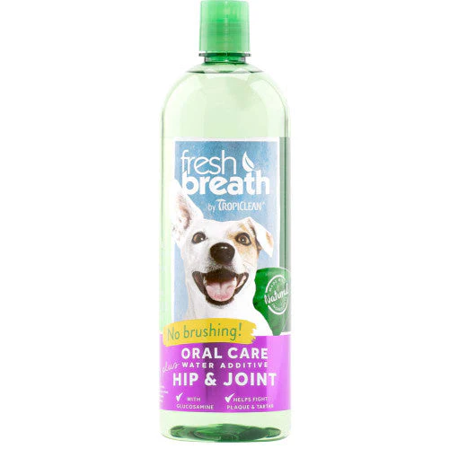 TropiClean Fresh Breath Oral Care Water Additive Plus Hip & Joint for Dogs 33.8 fl. oz - Image 2
