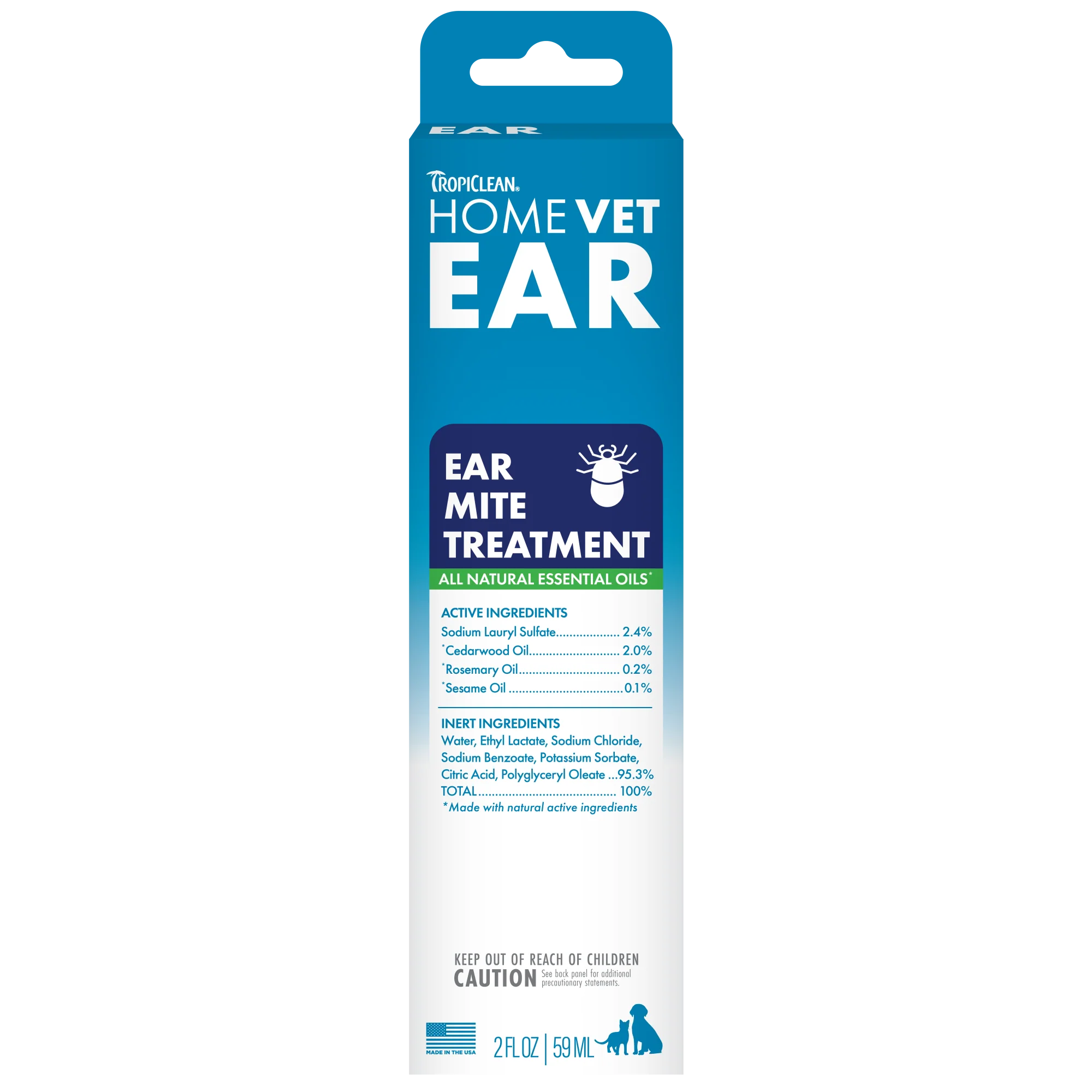 TropiClean HomeVet Ear Mite Treatment 2 oz