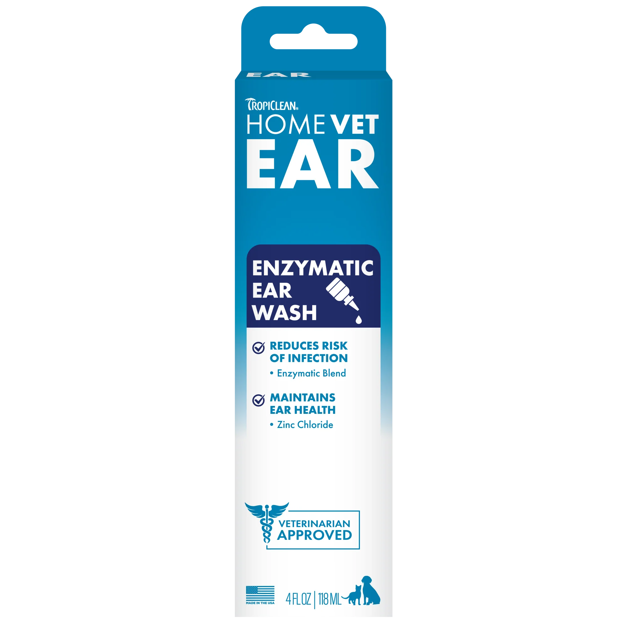 TropiClean HomeVet Enzymatic Ear Wash 4 oz