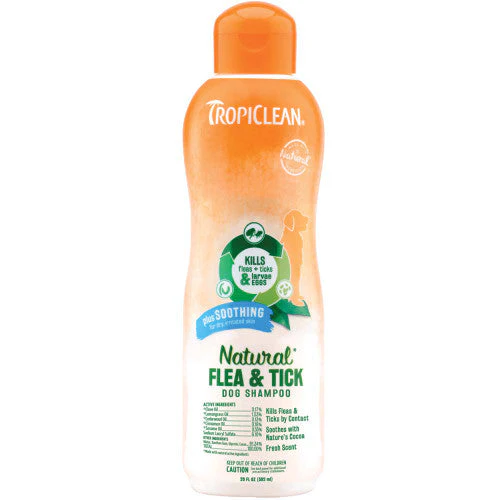 TropiClean Natural Flea & Tick Soothing Shampoo for Dogs 20 fl. oz - Image 2