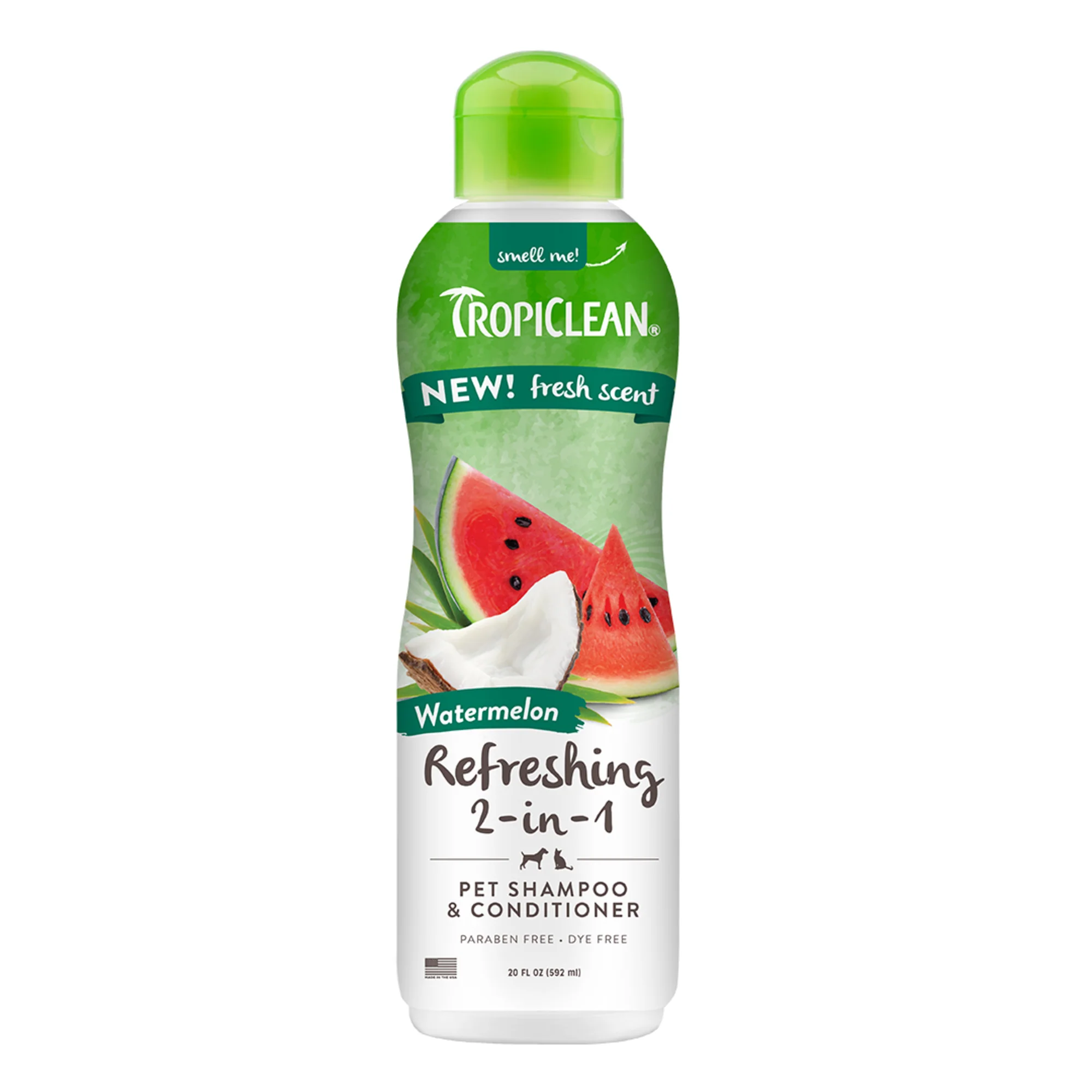 TropiClean Refreshing 2-in-1 Pet Shampoo and Conditioner Watermelon 20 oz