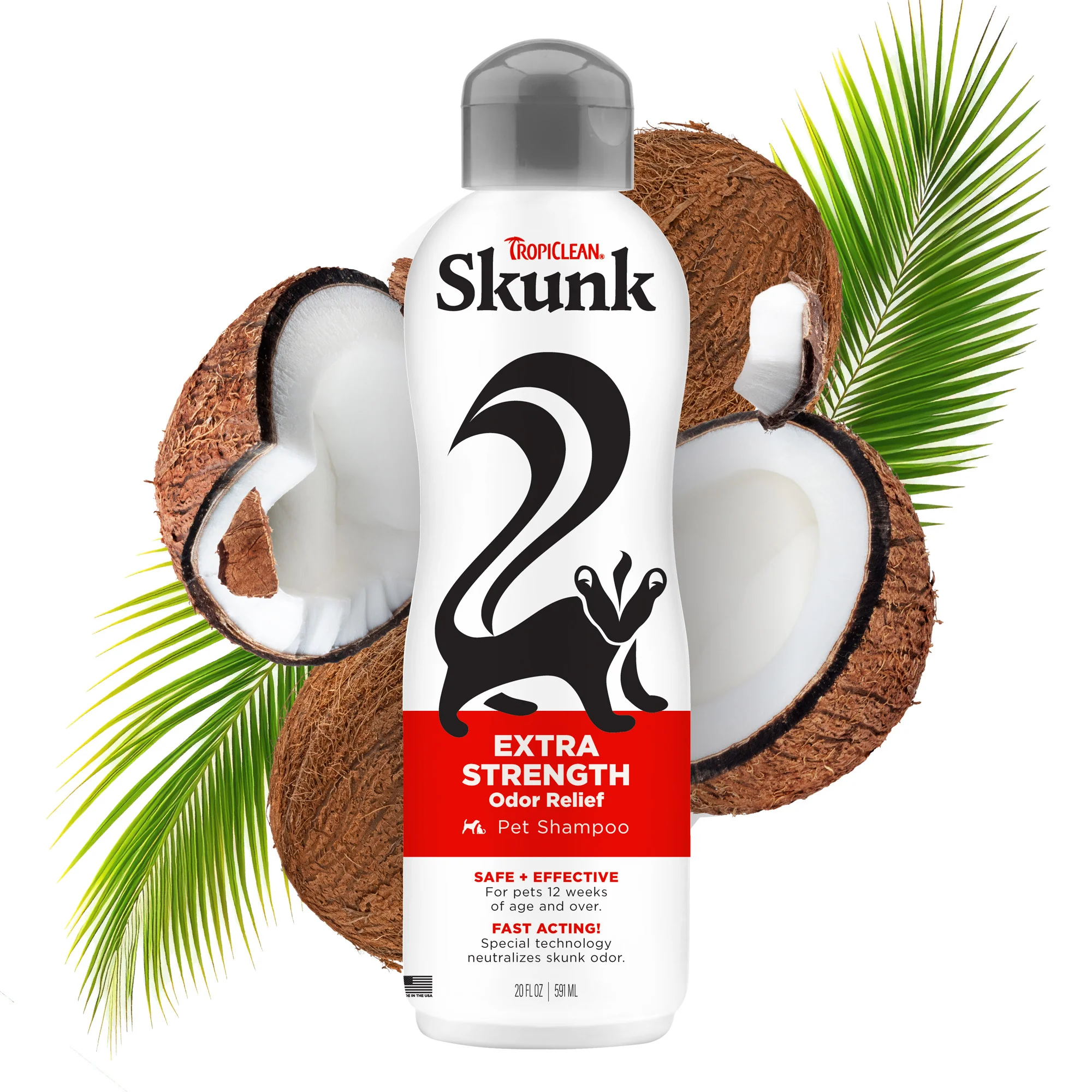 TropiClean Skunk Odor Control Dog Shampoo 20 oz