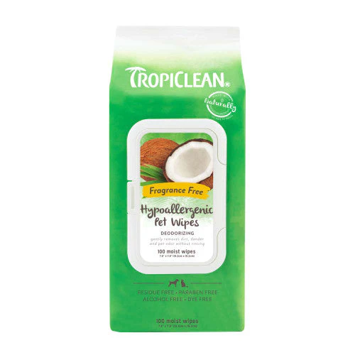 TropiClean Hypo-Allergenic Cleaning Wipes for Dogs 100 Count - Image 2