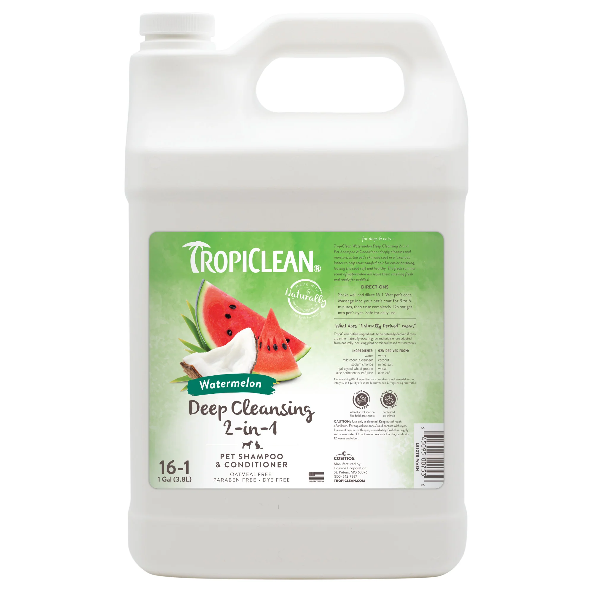 TropiClean Watermelon Deep Cleansing 2-in-1 Shampoo and Conditioner 1 gal