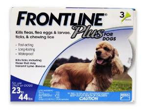 Frontline Plus Fea And Tick Treatment For Dogs 23-45 Pounds 3 Month Supply {L+1} 999514