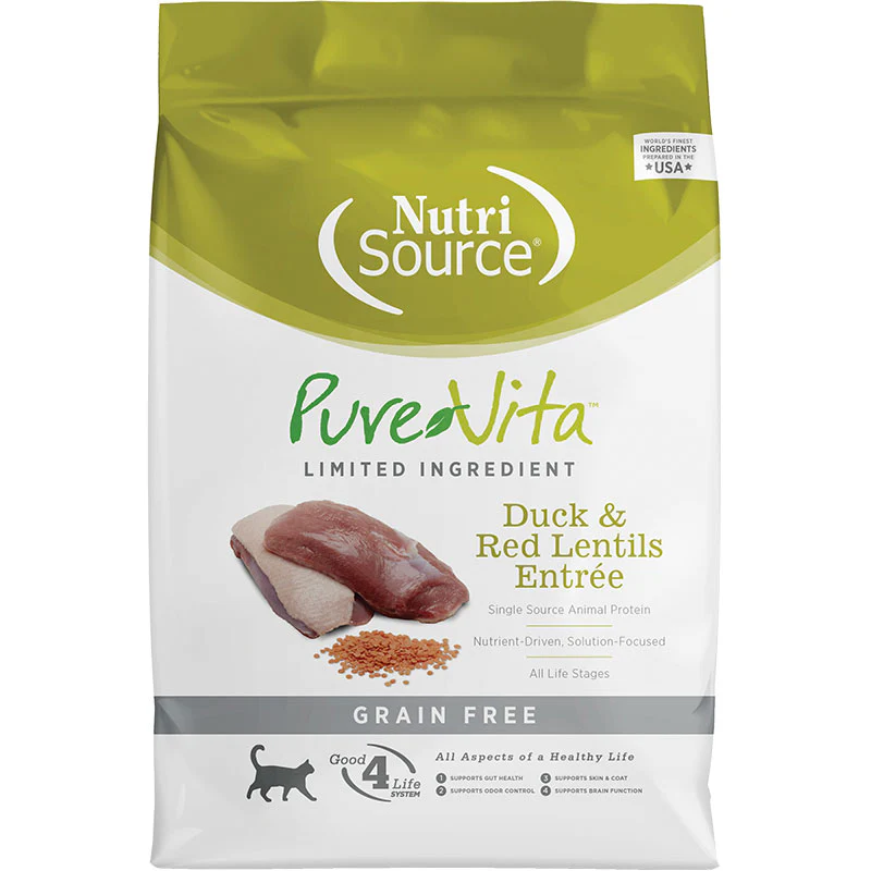 NutriSource Pure Vita Duck & Lentils Cat Food 4lb {L+1x}