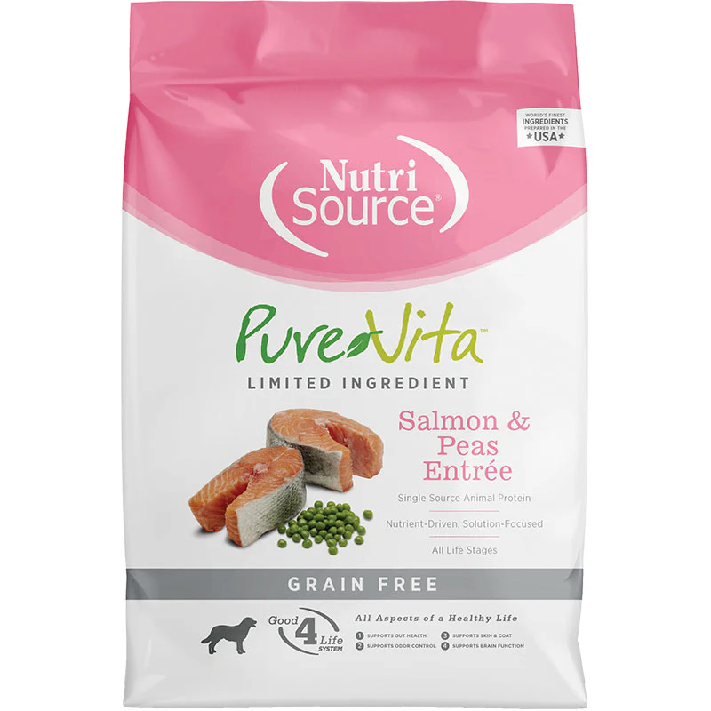 NutriSource Pure Vita Salmon & Peas Grain Free 5lb  {L-1x}