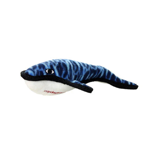 Tuffy Ocean Creature Whale Durable Dog Toy Blue 12in - Image 2