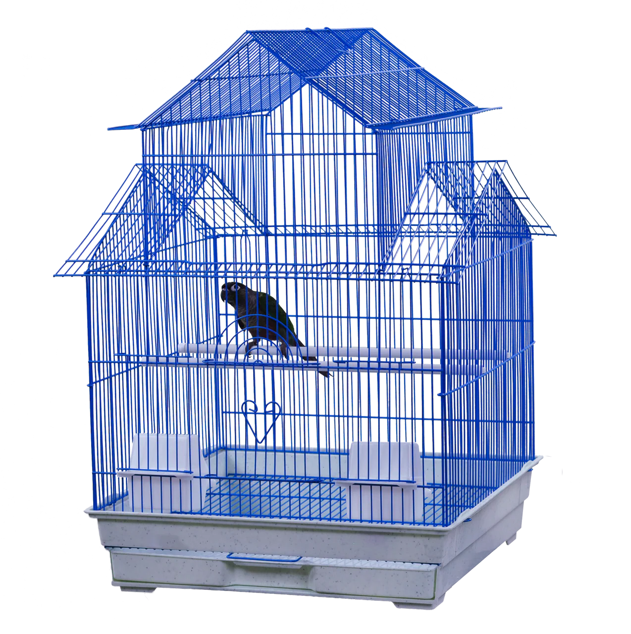 A & E Cages House Top Bird Cage in Retail Box Blue 18 Inches X 18 Inches