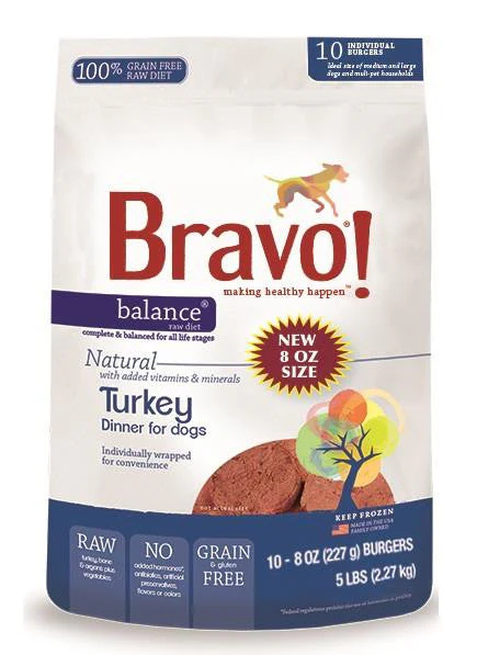 Bravo! Balance Burgers Turkey Bag Frozen Diet 5 lb 294039 {L-1} SD-5