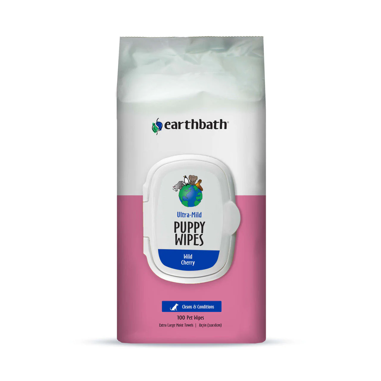 Earthbath Ultra-Mild Puppy Wipes, Wild Cherry 100ct