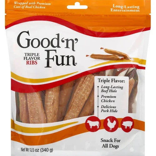 Salix Good N Fun Triple Flavor Rawhide Ribs 12 oz - Image 2