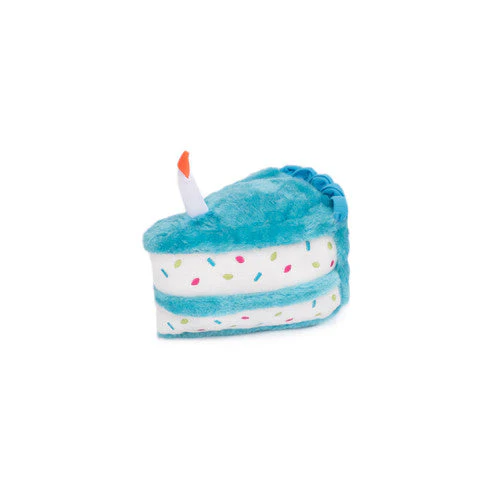 ZippyPaws Birthday Cake Dog Toy Blue MD - Image 2