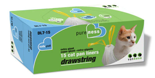 Van Ness Plastics Drawstring Cat Pan Liner White Extra-Giant 15ct - Image 2