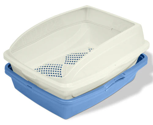 Van Ness Plastics Framed Sifting Cat Litter Pan White|Blue One Size - Image 2
