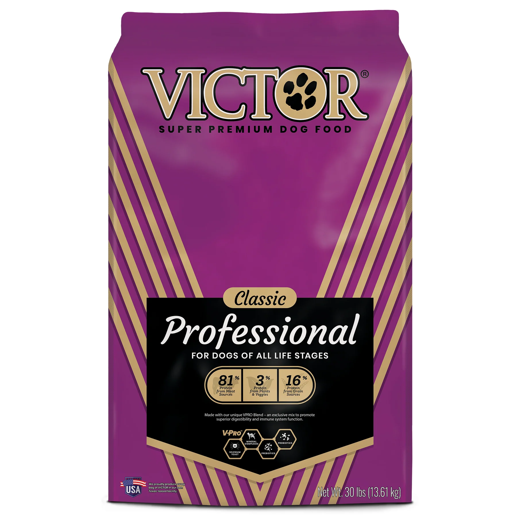 Victor Super Premium Dog Food Classic Professional Dry Dog Food Beef 30 lb