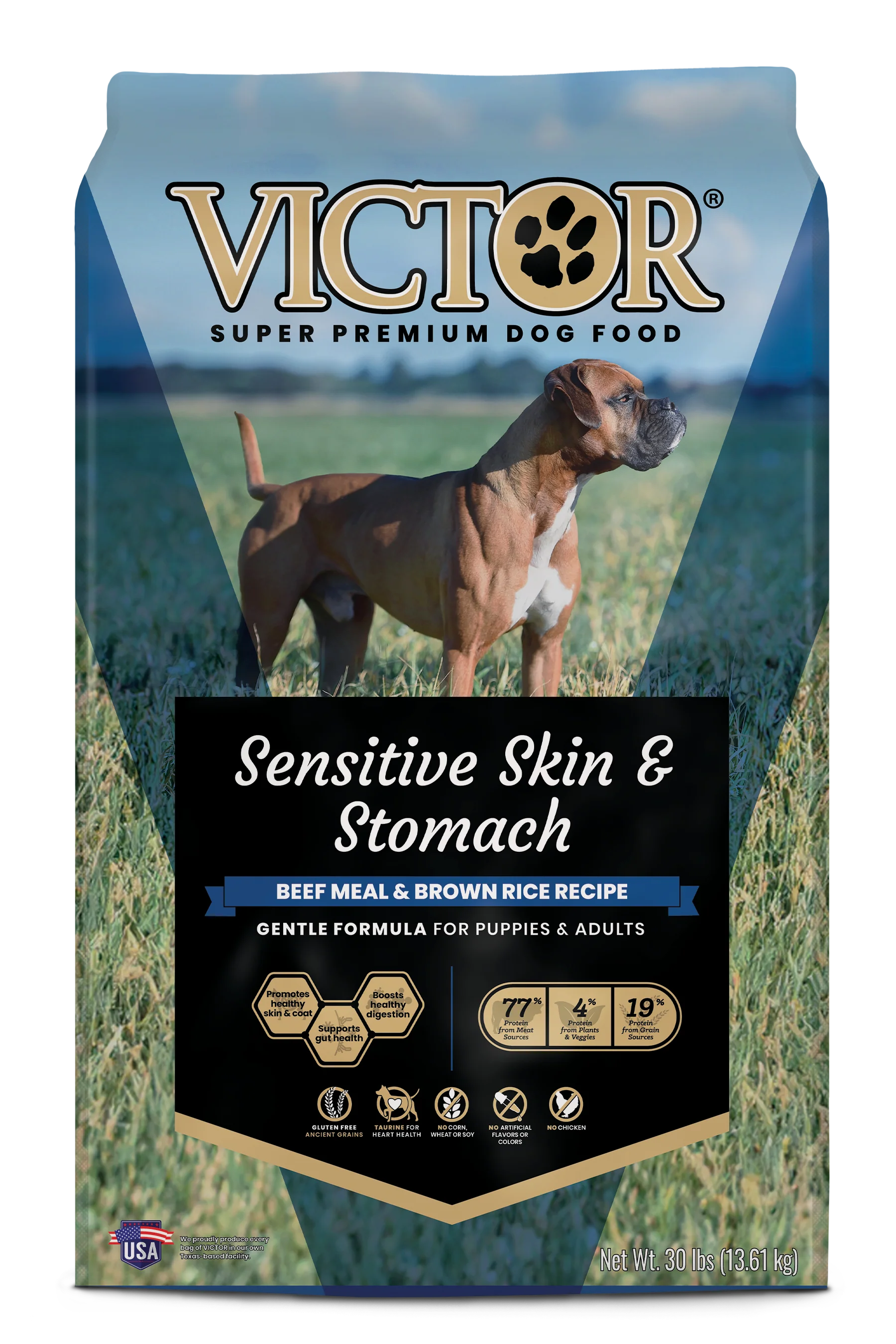 Victor Super Premium Dog Food Sensitive Skin & Stomach Beef & Brown Rice 30 lb