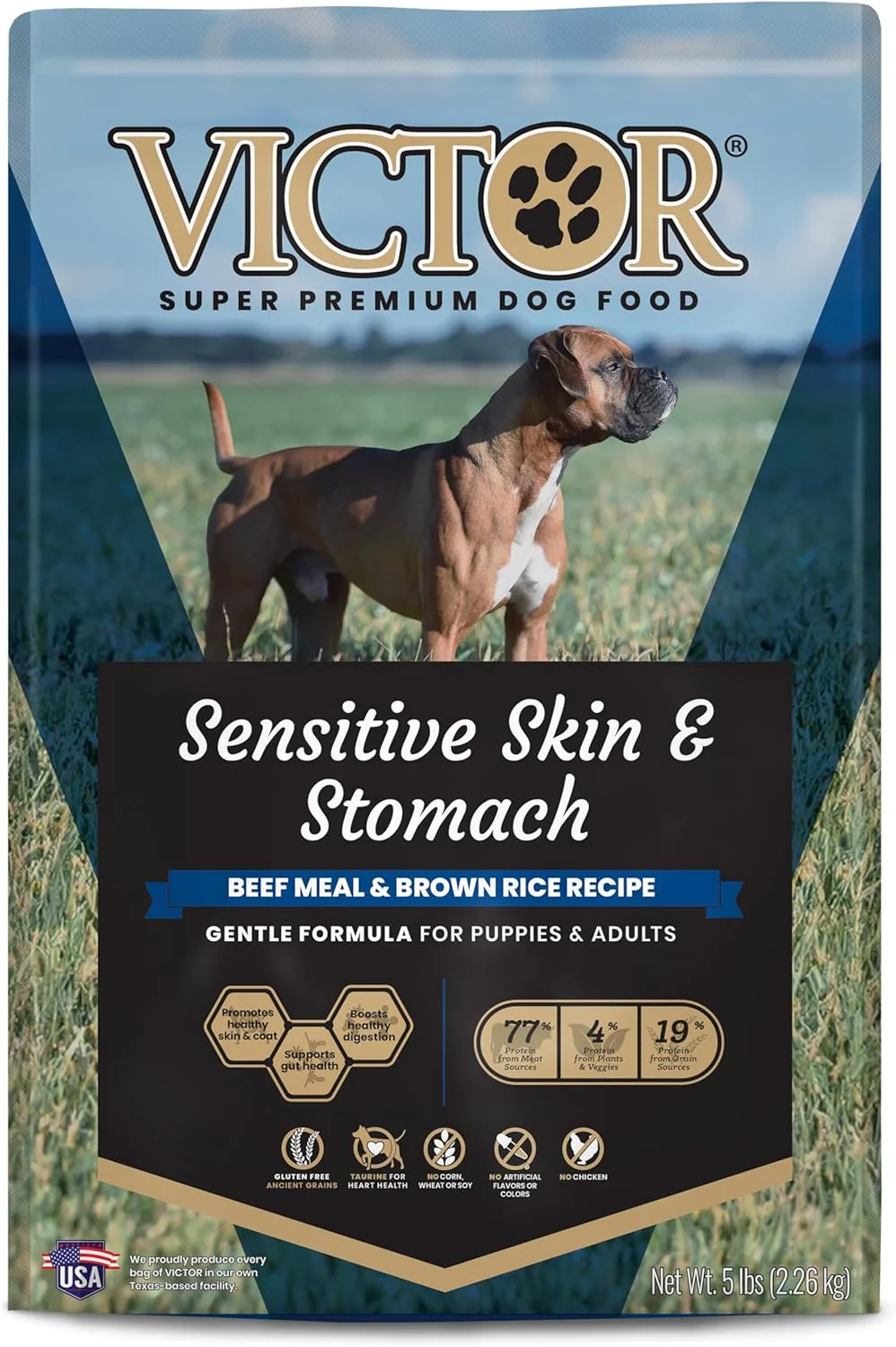 Victor Super Premium Dog Food Sensitive Skin & Stomach Beef & Brown Rice 5 lb